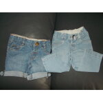 Lot b�b� fille jean bleu d�lav� short en jean  ; tex ; taille 3 mois id�e cadeau