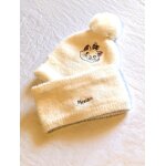 Lot bonnet large bandeau disney blancs chauds pompon rond dessin t�te chat ecriture marie accessoires ...