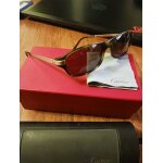 Lunettes vintage cartier solaires modele santos / concorde. full set avec certificat international