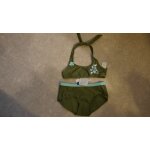 Maillot de bain 2 pices tout compte fait 8 ans kaki et turquoise neuf