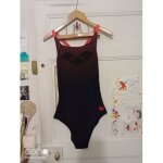 Maillot une pi�ce noir motif rose 40 l arena.
