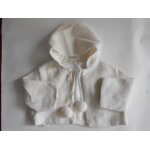 Manteau bout'chou blanc avec capuche - 1 � 3 mois