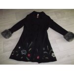 Manteau desigual noir et multicolore 40 tbe
