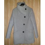 Manteau gris clair bershka. taille s. doubl. 69 % polyester, 29 % laine, 12% autres fibre. longueur ...