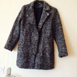 Manteau h&m gris chin� avec zip sur le devant taille 36