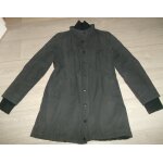 Manteau jennyfer gris anthracite et noir, surpiqures coudes et paules l tbe