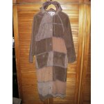 Manteau long  capuche en velours faon patchwork entirement doubl de marque naf naf   3 coloris de ...