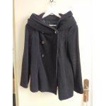 Manteau mi - long zara noir  large capuche s