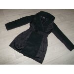 Manteau morgan bi - matire noir, ceinture sigle, taille 38 tbe