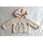 Manteau veste fausse fourrure ecru creme a capuche. licorne. c&a. taille 3 ans / 98 cm