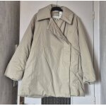 Manteau zara beige loose / oversize col largefermeture asym�trique xs / s 34 / 36