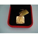 Médaille carrée en plaqué or vierge Médaille carrée en plaqué or vierge