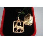 Médaille rectangulaire en plaqué or bélier Médaille rectangulaire en plaqué or bélier