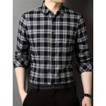 Men's casual plaid long sleeve shirt