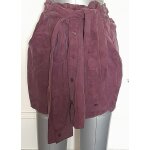 Mini jupe fantaisie prune viscose femme taille 38