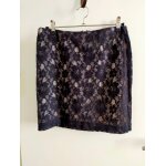 Mini - jupe naf - naf en dentelle noire avec doublure crme s