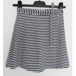 Mini jupe portefeuille raye blanc cass et bleu marine. pimkie. polyamide. polyester. taille 36