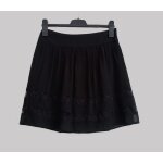 Mini jupe en voile noir et dentelle. camaieu. polyester. taille 36