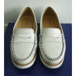 Mocassins blanc nacr. cuir. geox. respira. pointure 38