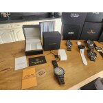 Montre akribos homme - cadre anthracite contour bleu - bracelet maille acier anthracite Montre akribos homme - cadre anthracite contour bleu - bracelet maille acier anthracite