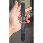 Montre automatique gucamel � cadran squelette et bracelet cuir noir