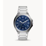Montre evanston multifonction en acier inoxydable - fossil bq2610 - homme - argent