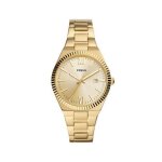 Montre femme fossil scarlette mini en acier jaune etanche Montre femme fossil scarlette mini en acier jaune etanche