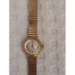 Montre femme yema avec remontoir, lunette plaqu�e or 10 microns, antichoc, avec fermoir, en fonctionnement ...
