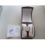 Montre go girl only 699212 - botier acier argent bracelet cuir rouge femme