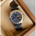 Montre hamilton chronographe, cadran bleu, bracelet cuir abp paris 1996