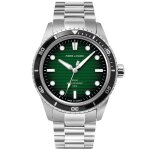 Montre homme inti argenté cadran vert bracelet acier argenté 22 mm Montre homme inti argenté cadran vert bracelet acier argenté 22 mm
