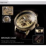 Montre homme style vintage automatique - bronze et cuir