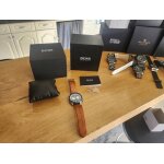 Montre hugo boss homme - cadre bleu - bracelet cuir marron Montre hugo boss homme - cadre bleu - bracelet cuir marron