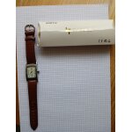 Montre lip avec plastiques de protection. bracelet en cuir marron