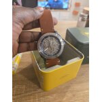 Montre m�canique privateer sport en cuir marron