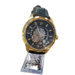 Montre pierre lannier automatic en cuir noir