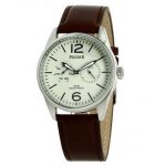 Montre pulsar homme bracelet marron fond champagne etanche 5 bars cadrans jours et date Montre pulsar homme bracelet marron fond champagne etanche 5 bars cadrans jours et date