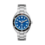 Montre � quartz en acier - argent� et noir noir / bleu / argent�