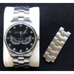 Montre zadig & voltaire cadran noir bracelet argent � 3, 5 cm