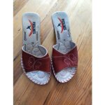 Mules pikolinos cuir rouge p35