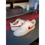 Nike air force 1 '07 court vision low chaussure blanche et rouge en cuir basket 45 eu / 11 us homme Nike air force 1 '07 court vision low chaussure blanche et rouge en cuir basket 45 eu / 11 us homme
