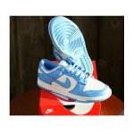 Nike cuir dunk low sneakers bleu et blanc tennis chaussures baskets souple confortable fermeture lacets ...