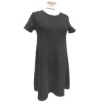 One by g�mo robe noire maille c�tel� t s