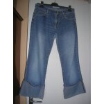 Pantacourt cache - cache jean coton 40 bleu