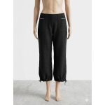 Pantacourt en lin noir taille 38 cama�eu