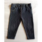 Pantalon bleu marine a revers imitation jean. kiabi. taille 12 mois. 73 - 76 cm