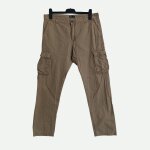 Pantalon cargo marron clair. tex. coton. taille 44 Pantalon cargo marron clair. tex. coton. taille 44