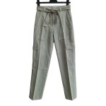 Pantalon cargo vert kaki pale. promod. coton. taille 36.