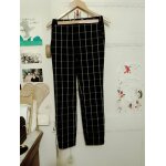 Pantalon  carreaux noirs / blancs 32 xxs zara.