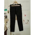 Pantalon a carreaux noirs / blancs 34 xs zara.
